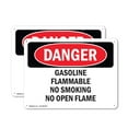 thumbnail image 1 of (2 Pack) Gasoline Flammable No Smoking No Open Flame OSHA Danger Sign 18 Inch X 12 Inch Indoor / Outdoor Rust-Free Aluminum Metal Signs for Workplace, Workshop, and Construction Site,, 1 of 8