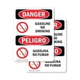 thumbnail image 1 of (2 Pack) Gasoline No Smoking Bilingual OSHA Danger Sign 12 Inch X 18 Inch Vinyl Label Decal Sticker Weather Resistant, UV Protected for Workplace, Business, and Construction Site, Made, 1 of 7
