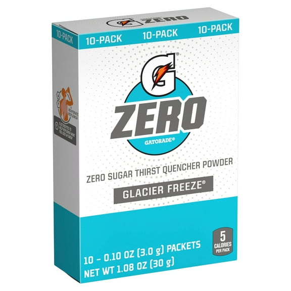 2 Pack - Gatorade Zero Glacier Freeze Powder 10 Pack Package May Vary