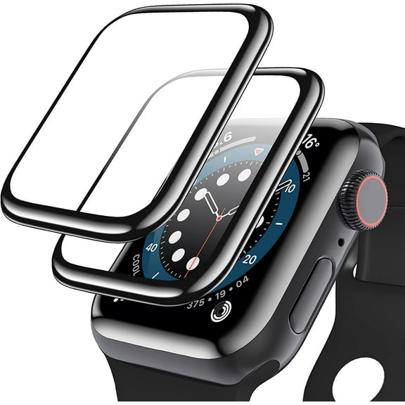 for [2 Pack] Geekboy Tempered Glass Screen Protector for Watch Series 6/SE/5/4, 3D Curved Edge Full Coverage Protective Cover, Anti-Scratch 9H Hardness Bubble-Free HD Clear Film for  Watch 44mm