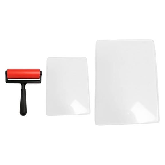 2 Pack Gel Press Gel Printing Plate Craft Tool Waterproof Rubber Material for Mixed Media Fabric Design Home Decor