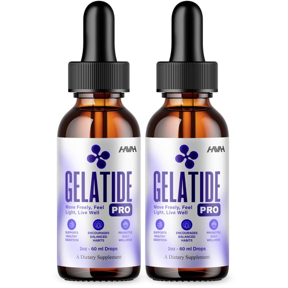 (2 Pack) Gelatide Pro Health Management Support Drops, Gelatide Daily Support Supplement (4oz)