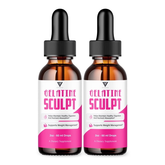 (2 Pack) Gelatine Sculpt Weight Management Support Liquid Drop Supplement (4oz)