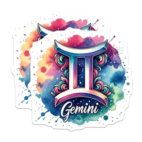 (2 Pack) Gemini Astrology Magnets - Zodiac Sign Decor - Horoscope Accessories - 5" On Longest Side - for Cars, Fridges, Toolboxes - Made in USA - MAG6652