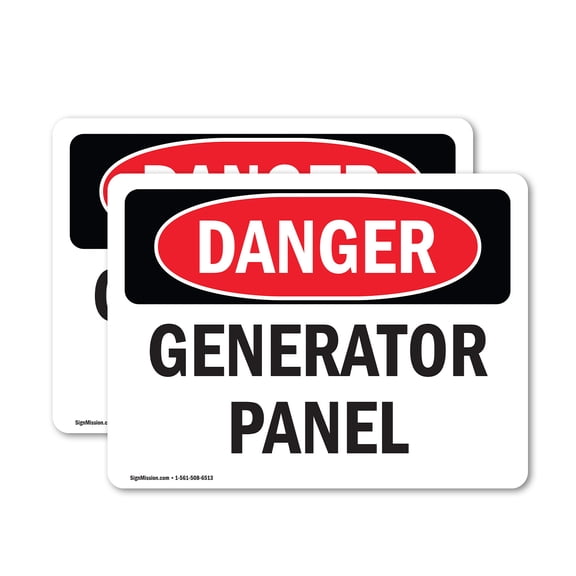 (2 Pack) Generator Panel OSHA Danger Sign 5 Inch X 3.5 Inch Vinyl Label Decal Sticker Weather Resistant, UV Protected for Workplace, Business, and Construction Site, Made in the USA
