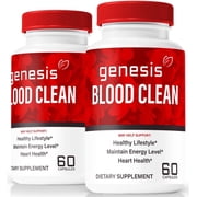 2 Pack Genesis Blood Clean Capsules - Official Genesis Blood Cleanse Pills to Maintain Overall Health, All Natural Formula For Healthy and Stable Levels, Blood Cleaner Reviews 120 Capsules