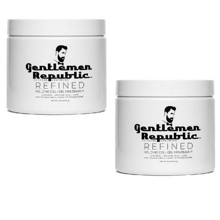 2 Pack Gentlemen Republic 16oz Grooming Hard Hold & Shine Mold Hair Styling Gel