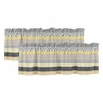 thumbnail image 1 of 2 Pack Geometric Bohemia Valance for Window Stripes Brown Yellow and Black Kitchen Valance Rod Pocket Short Curtain Topper Decorative Window Treatment for Living Room Bedroom 42"x12", 1 of 8