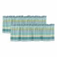 thumbnail image 1 of 2 Pack Geometric Bohemia Valance for Window Stripes Green Blue and Turquoise Kitchen Valance Rod Pocket Short Curtain Topper Decorative Window Treatment for Living Room Bedroom 60"x18", 1 of 8