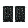 thumbnail image 1 of 2 Pack Geometric Dot Caf Curtains - 27.5x36 Inch Semi-Sheer Short Curtains, Classic Black and White Polka Dot, Rod Pocket for Easy Hanging, 1 of 4