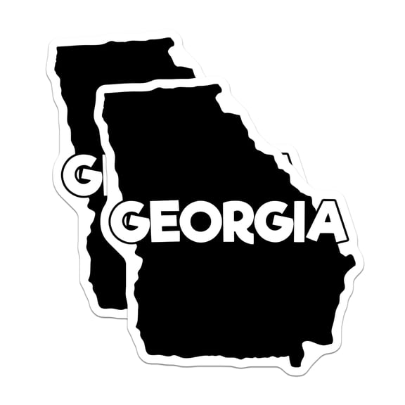 (2 Pack) Georgia State Magnets - Black and White GA Outline - Fridge Magnets Souvenir - 5" On Longest Side - Premium Magnet - for Cars, Refrigerators, Toolboxes, Lockers - Made in USA - MAG17464