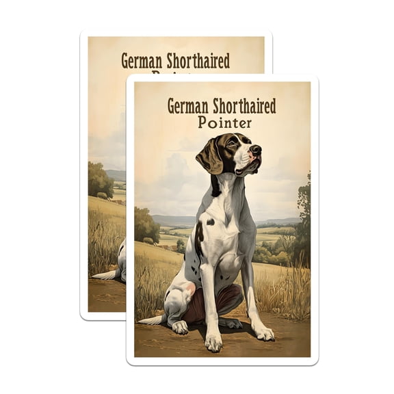 (2 Pack) German Shorthaired Pointer Magnets - GSP Dog Art - Hunting Dog Breed Decor - Canine Pet Owner Collectible - 5 Inches On Longest Side - Thick Durable Magnet - Made in USA - MAG20816