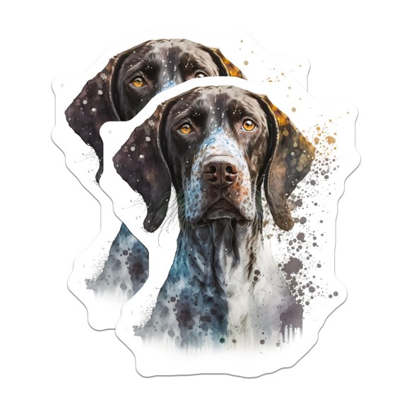 (2 Pack) German Shorthaired Pointer Magnets - GSP Dog Lover Decor - Hunting Dog Art Fridge Magnets - 5 Inches On Longest Side - Thick Durable Magnet - Made in USA