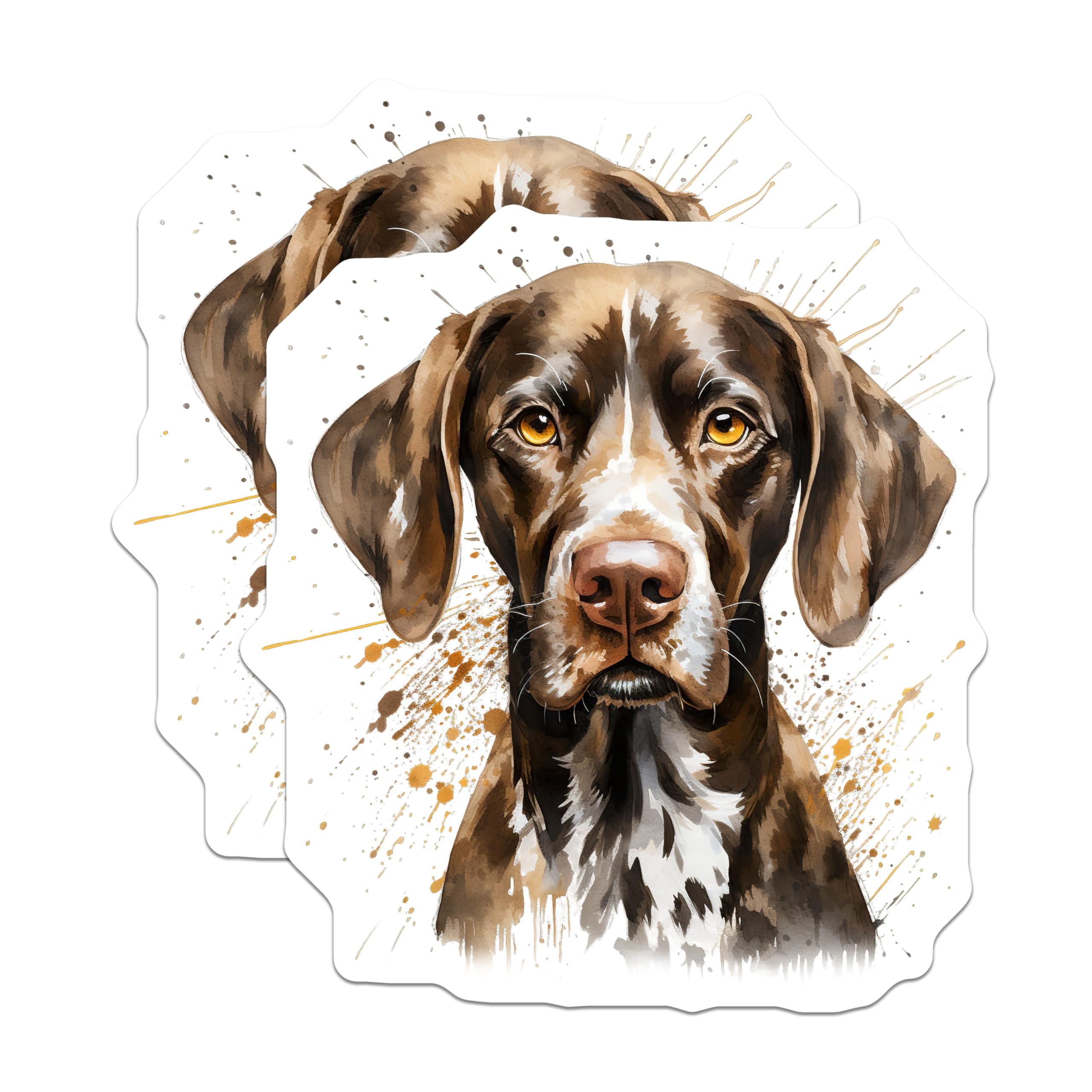 (2 Pack) German Shorthaired Pointer Stickers - GSP Dog Art - Watercolor ...