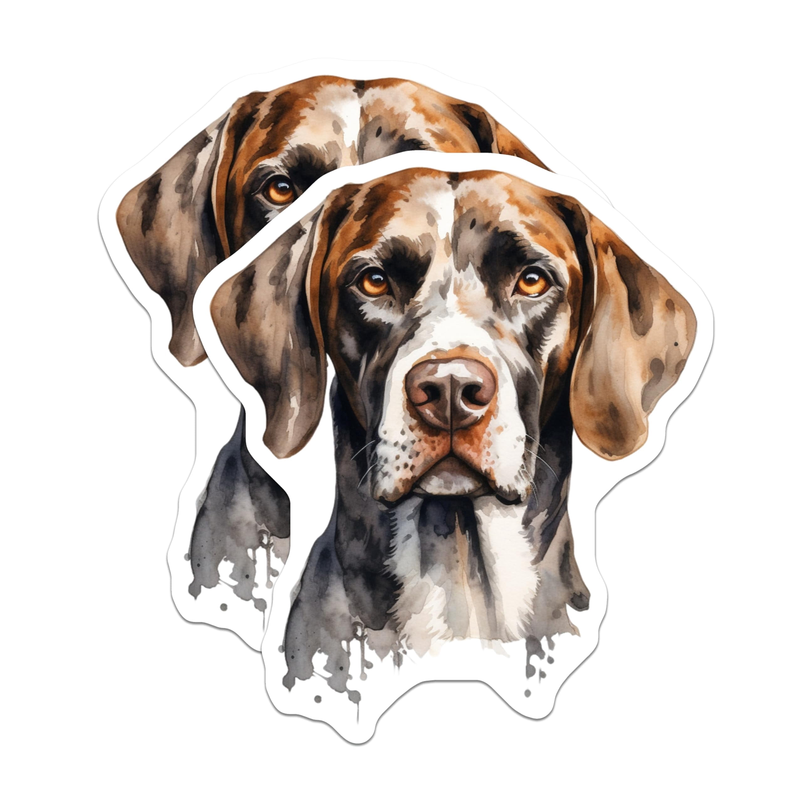 (2 Pack) German Shorthaired Pointer Stickers - Watercolor Dog Art - Pet ...