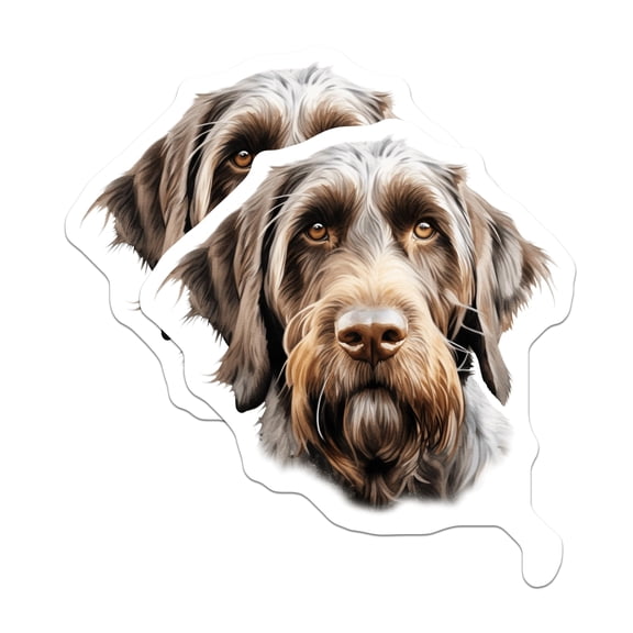 (2 Pack) German Wirehaired Pointer Magnets - GWP Dog Breed Art - Hunting Dog Lover Accessories - 5 Inches On Longest Side - Thick Durable Magnet - Made in USA - MAG25234