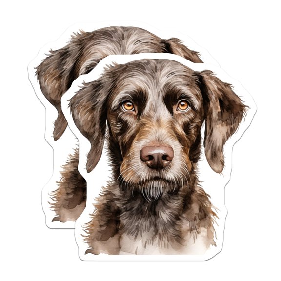 (2 Pack) German Wirehaired Pointer Magnets - Hunting Dog Decor - Pet Owner Present - 5 Inches On Longest Side - Thick Durable Magnet - Made in USA