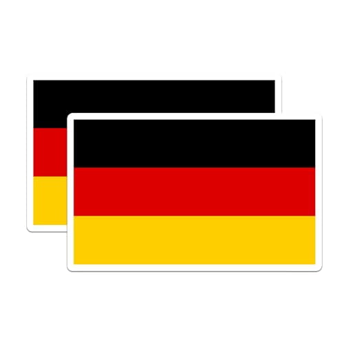 (2 Pack) Germany World Flag Stickers - German Pride - 5 Inches On Longest Side - Premium Vinyl - Choose from Over 200 Countries - for Cars, Trucks, Skateboards, Laptops - Made in USA - BMCS0877