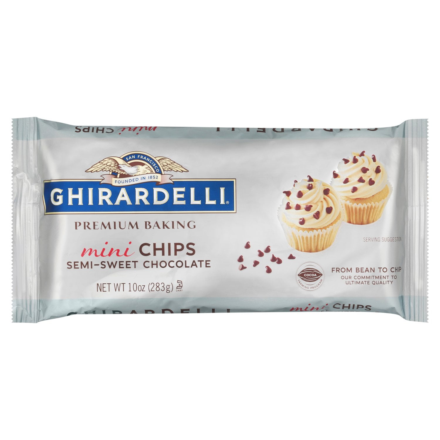 2 Pack - Ghirardelli Chocolate Baking Chips Premium Semi-Sweet Chocolate Mini Chips 10 oz Package May Vary