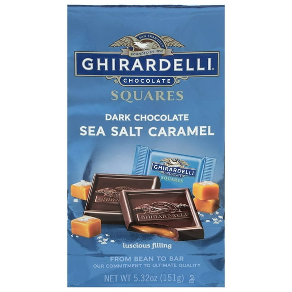 2 Pack - Ghirardelli Dark Chocolate Sea Salt Caramel Squares - 5.32 oz Packaging may vary