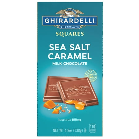 2 Pack - Ghirardelli Squares Sea Salt Caramel Milk Chocolate Bar - 4.8 oz Packaging may vary