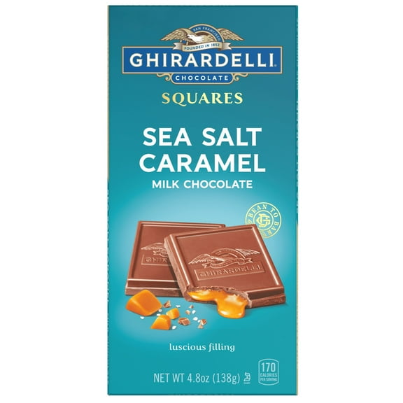 2 Pack - Ghirardelli Squares Sea Salt Caramel Milk Chocolate Bar - 4.8 oz Packaging may vary