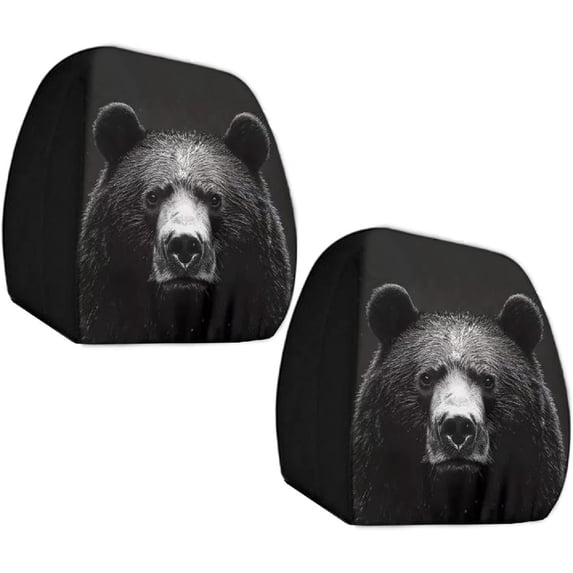 2 Pack Ghost Face Car Headrest Covers, Soft Polyester Fabric with Funny Cartoon Print, Stretchy Seat Headrest Protector for Auto Interior Decoration Halloween Decorations