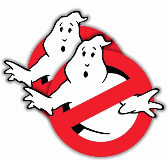2-Pack Ghostbusters Vinyl Sticker, Adhesive Retro Horror Comedy Paranormal Design for Laptop, Water Bottle, Car Bumper, Helmet, Luggage (4.1" x 3.4")