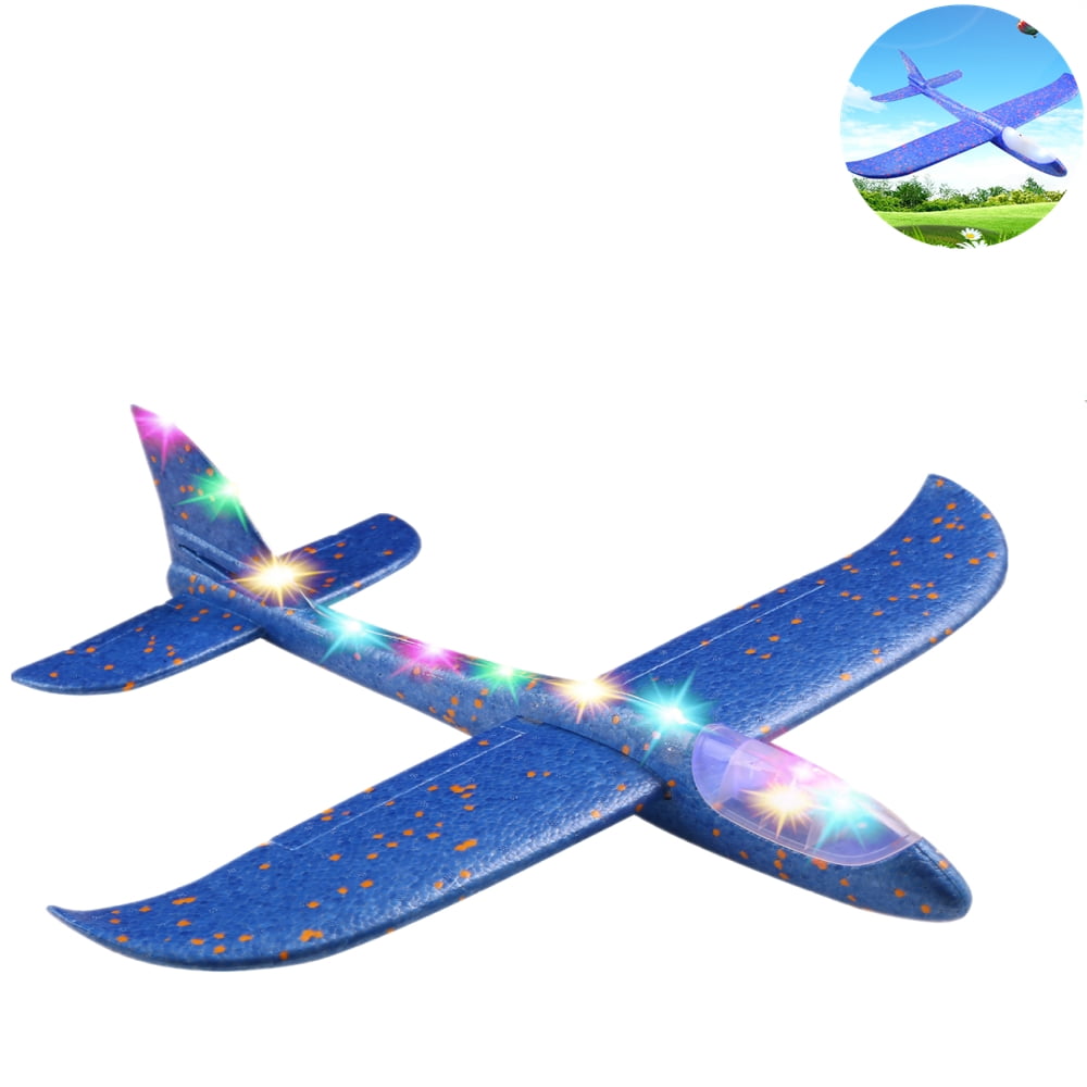 Wupuaait 3 Pack Foam Catapult Airplane Toy with LED Lights Xmas
