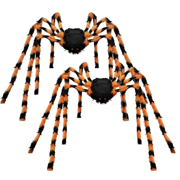 2 Pack Giant Spiders Halloween Outdoor Decorations5 ft Large Spider for Patio Garden Holidy Decor