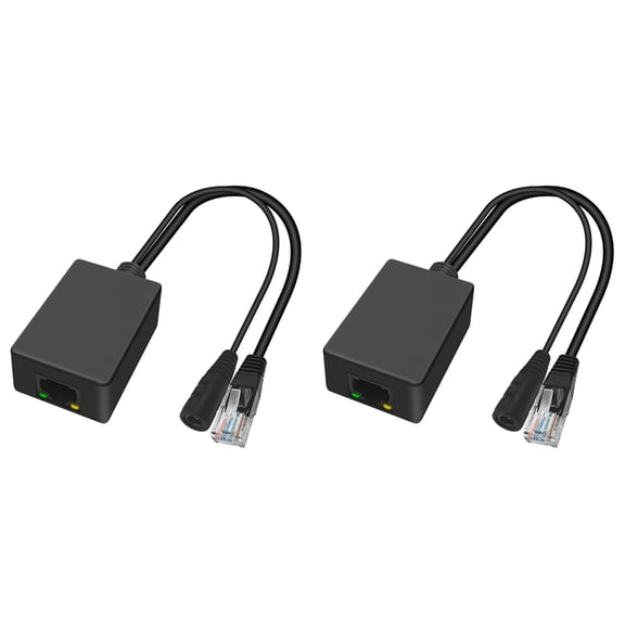 2-Pack Gigabit PoE Injector Converter, 12-24V DC Input to 48V Passive PoE, for CCTV Camera
