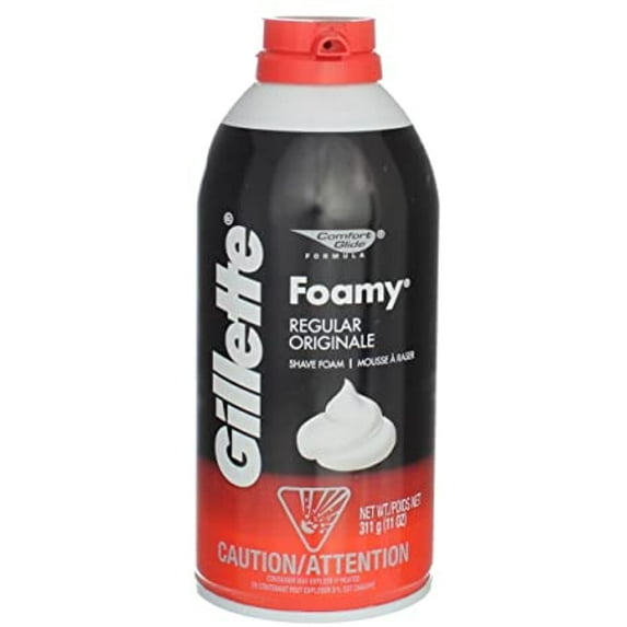 2 Pack - Gillette Foamy Shaving Cream, Regular, 11 oz Each