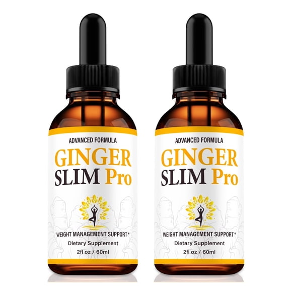 (2 Pack) Ginger Slim Drops - GingerSlim to Support Active Lifestyle and Fitness, Keto Liquid For Lasting Energy & Health, All-Natural Formula, Official Ginger Slimming Reviews (60 Servings)