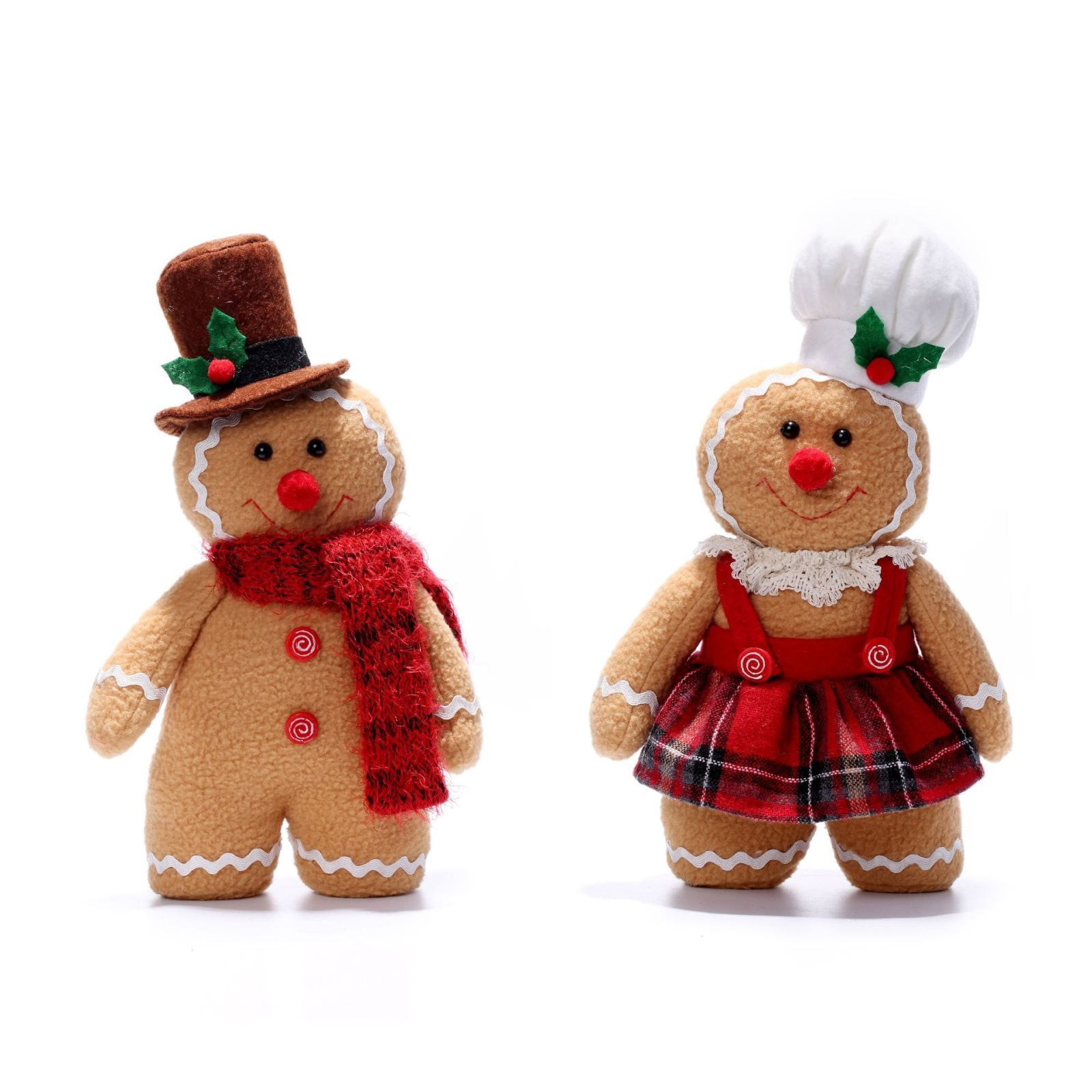 2 Pack Gingerbread Plush Stuffed Animal,Christmas Stuffed Animal