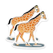2 Pack Giraffe Magnets - Safari Animal Decor - Refrigerator Magnets for Kitchen - 5 Inches On Longest Side - Thick Durable Magnet - Made in USA - MAG22968