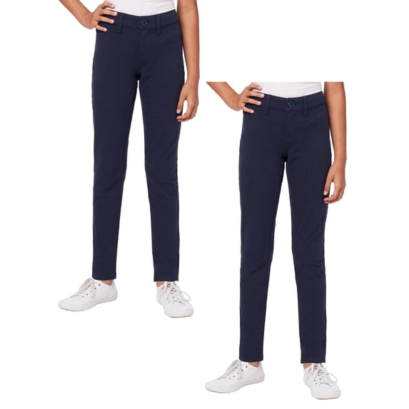 2-Pack Girl's Stretch Pencil Skinny Uniform Pants