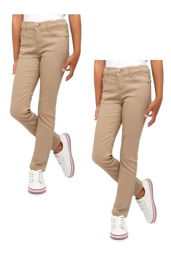 2-Pack Girl's Super Stretch Pencil Skinny Uniform Pants (4-20)