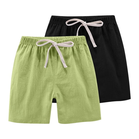 2 Pack Girls Athletic Shorts High Waist Drawstring Casual Shorts Solid Sports Short Pants Workout Clothes for Teens