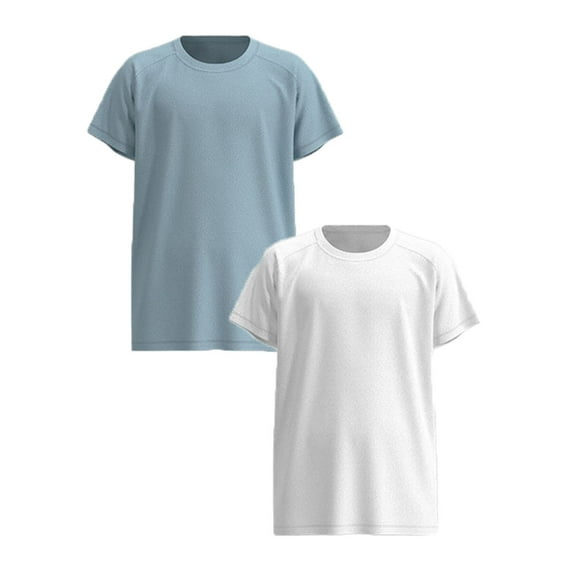 2 Pack Girls Boys Sports Shirt Short Sleeve for Toddler Kids Youth Quick Shirt Swim Performance Tops 5-12Y
