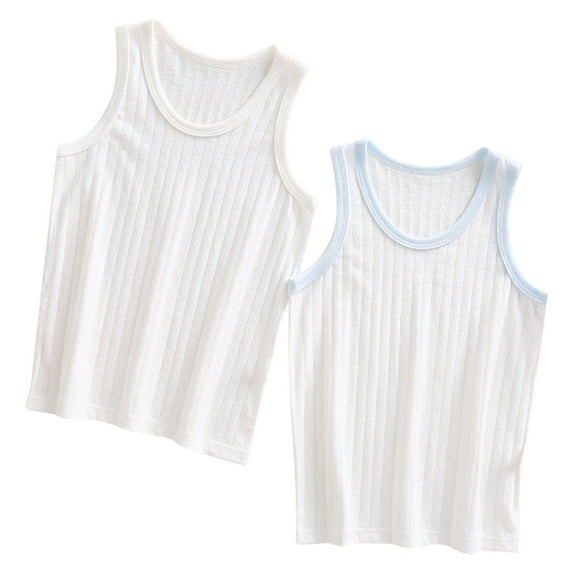 2 Pack Girls' Cotton Undershirt Soft Breathable Tank Top Toddler Basic Camisole Tops for Girls (1T-9)