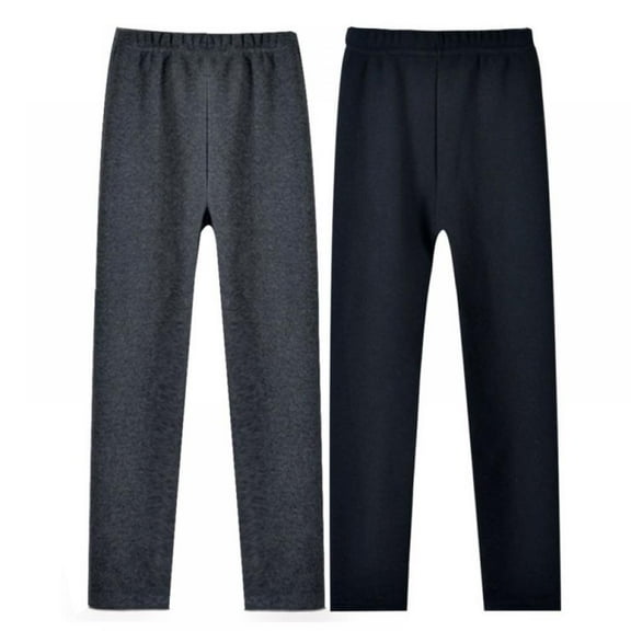 2 Pack Girls Fleece Leggings Toddler Warm Winter Fleece Lined Leggings for Girls in 2-13 Years