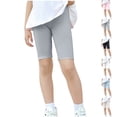 thumbnail image 1 of 2 Pack Girls Modal Leggings Shorts Size 3-12 Elastic High Waisted Bermuda Short Toddlers Kids Solid Stretchy Slim-Fit Going-Out Half Pants, 1 of 8
