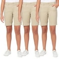 thumbnail image 1 of 3-Pack Women's School Uniform Super Stretch Bermuda Shorts, 1 of 4