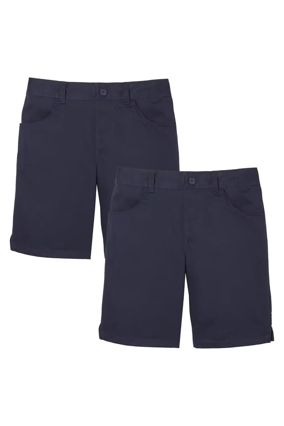 2-Pack Girls School Uniform Super Stretch Bermuda Shorts