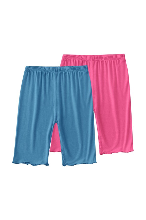 Girls Bike Shorts 2 PCS Plain Cartwheel Shorts Girl Biker Bermuda Under Kids Clothes Toddler Pants