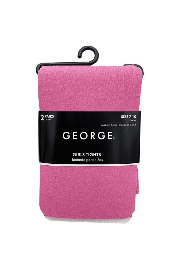 2 Pack Girls Tights, Thick Microfiber Tights for Back to School, Ballet, Sports, Costumes and Halloween, Soft, Durable, Low Sheerness, Fits Comfortably All Day, White, Pink