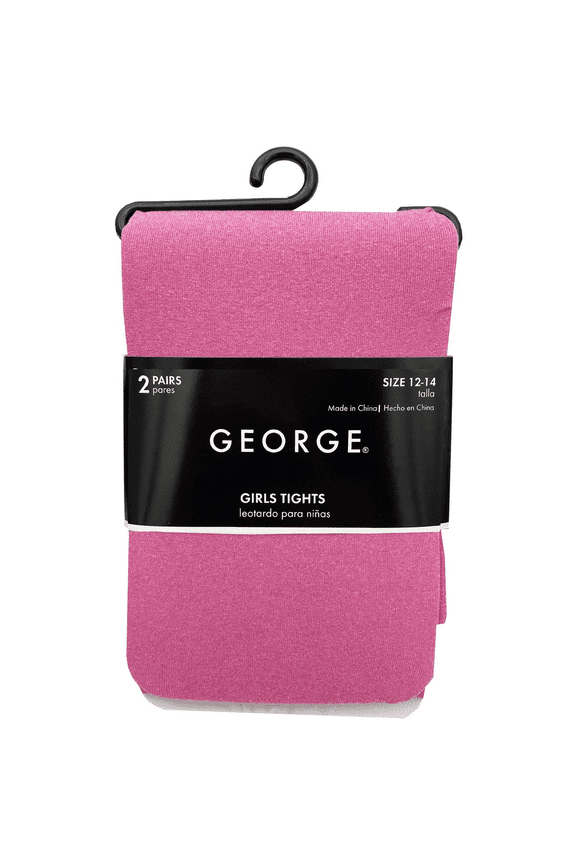 2 Pack Girls Tights, Thick Microfiber Tights for Back to School, Ballet, Sports, Costumes and Halloween, Soft, Durable, Low Sheerness, Fits Comfortably All Day, White, Pink