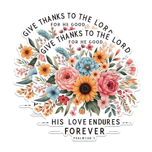 (2 Pack) Give Thanks to The Lord Magnets - Bible Verse Magnets - Inspirational Quotes Magnets - Christian Home Decor Magnets- 5" On Longest Side - for Fridges, Toolboxes, Cars - Made in USA - MAG2838
