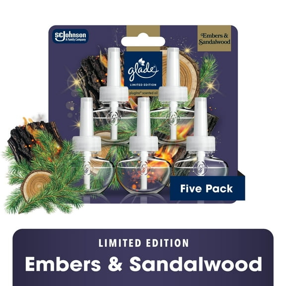 ( 2 Pack ) Glade® PlugIns® Refills Air Freshener, Embers & Sandalwood, 1.34oz., 5 Count