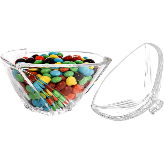 2 Pack Glass Candy Dish with Lid, Clear Covered Candy Bowl, Retro European Candies Jar for Home Kitchen Office Table Halloween$$Home Decor, Kitchen, & Other